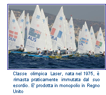 Classe olimpica Laser, nata nel 1975, � rimasta praticamente immutata dal suo esordio. E' prodotta in monopolio in Regno Unito